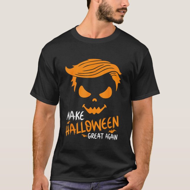 Halloween Great Again Trump Pumpkin Funny 2023 T-Shirt (Vorderseite)