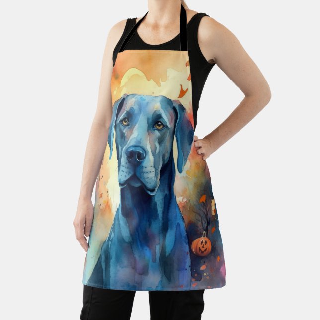 Halloween Great Dane mit Pumpkins Beängstigend Schürze (InSitu)