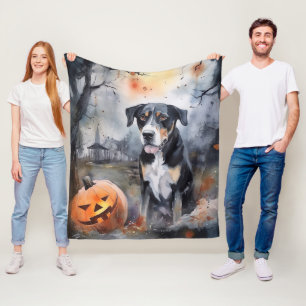 Halloween Greater Swiss mit Pumpkins Beängstigend Fleecedecke