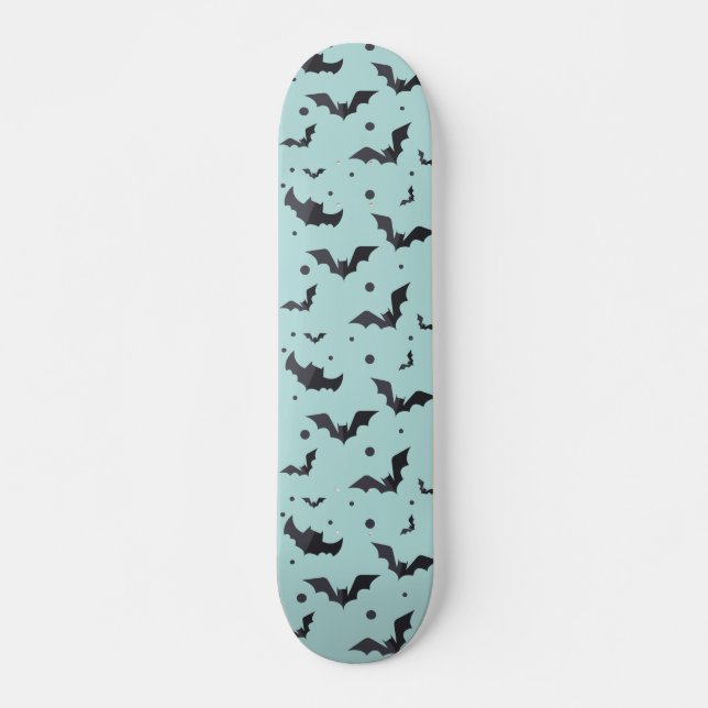 Halloween Green Bat Pattern Skateboard (Vorne)