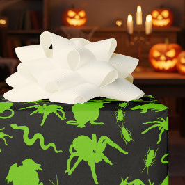 Halloween Green Creeplies Rats Toads Spiders Geschenkpapier
