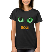 Halloween Green Eyes & BOO! Funny T - Shirt