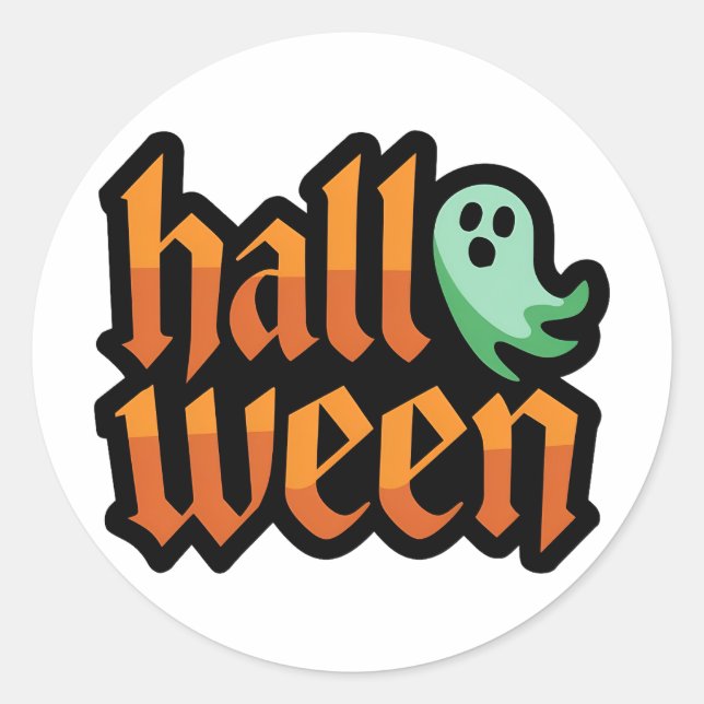 Halloween Green Ghost Sticker (Vorderseite)