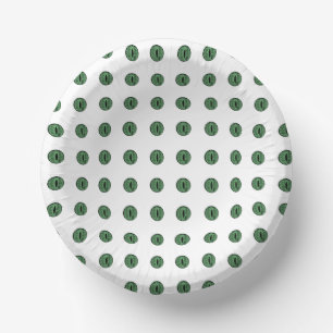 Halloween Green Polka Dot Eyes Pappteller