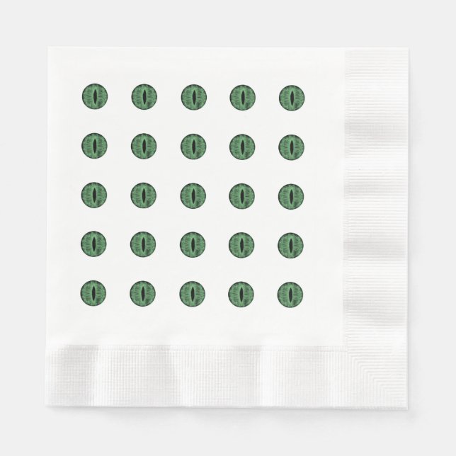 Halloween Green Polka Dot Eyes Serviette (Vorderseite)