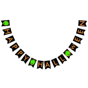 Halloween Green Zombie Pumpkins Jagdbanner Wimpelkette