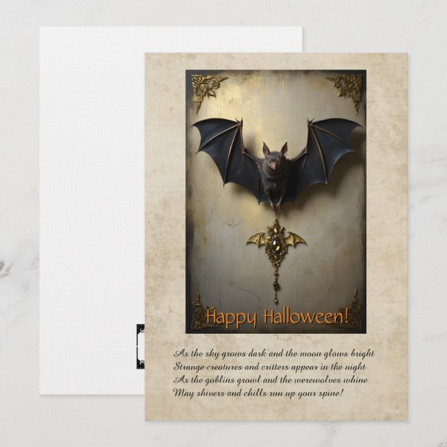 Halloween Greeting Card Dankeskarte (Vorne/Hinten)