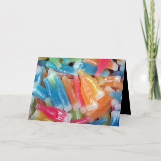 HALLOWEEN GREETING CARD L@@K Wachsflaschen Wachscr Karte