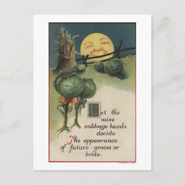 Halloween GreetingCabbage Anthropomorphismus Postkarte (Vorderseite)