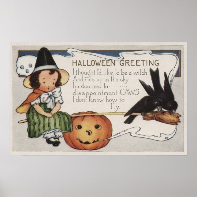 Halloween GreetingCrows Poster (Vorne)