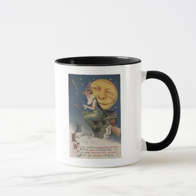 Halloween GreetingHexe in Flight Tasse (Rechts)