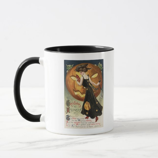 Halloween GreetingHextanz und Kürkin Tasse (Links)