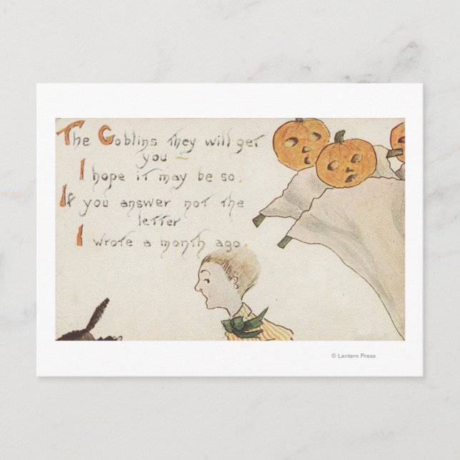 Halloween GreetingJack-O-Lantern-Geister Postkarte (Vorderseite)