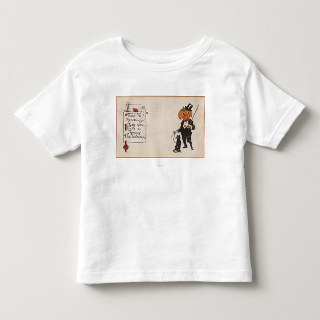 Halloween GreetingJack-O-Laterne in Tux Kleinkind T-shirt (Vorderseite)