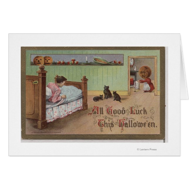 Halloween GreetingKid in Bed (Vorderseite (Horizontal))