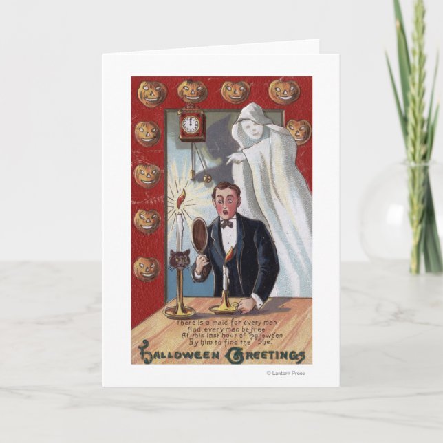 Halloween GreetingMan und Geist Karte (Vorderseite)