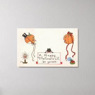 Halloween GreetingMr. U. Frau Jack-O-Lantern Leinwanddruck