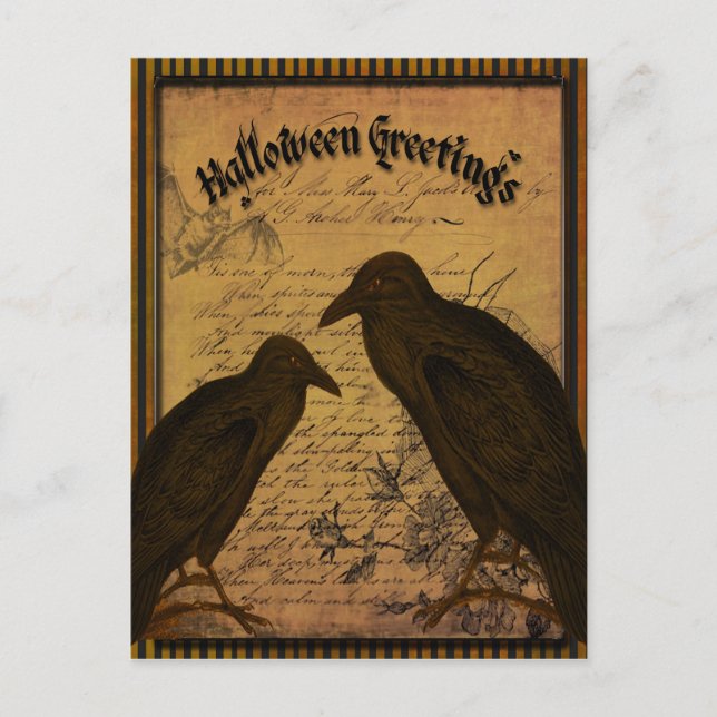 Halloween Greetings - Crows Postkarte (Vorderseite)