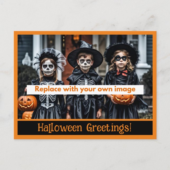 Halloween Greetings Foto Postkarten (Vorderseite)