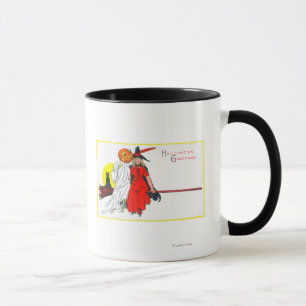 Halloween Greetings Hexe Tasse