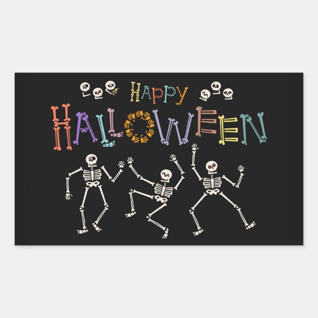 Halloween Greetings Rechteckiger Aufkleber (Vorderseite)