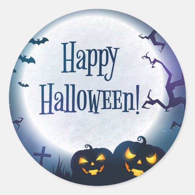 Halloween Greetings Runder Aufkleber (Vorderseite)