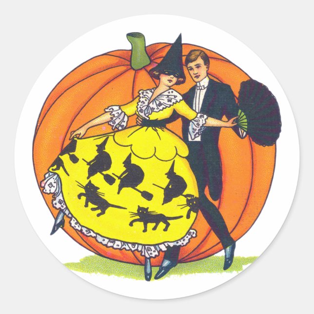 Hallowe'en Greetings Runder Aufkleber (Vorderseite)