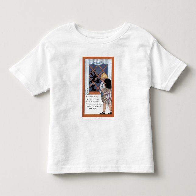 Halloween GreetingSpiders am Fenster Kleinkind T-shirt (Vorderseite)