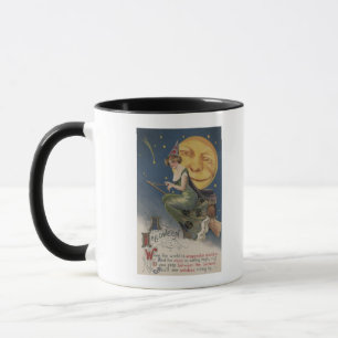 Halloween GreetingWitch im Flug Tasse