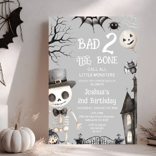 Halloween Grey Two The Bones 2. Geburtstag Einladung