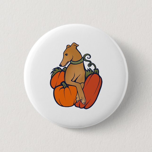 Halloween Greyhound Button (Vorderseite)