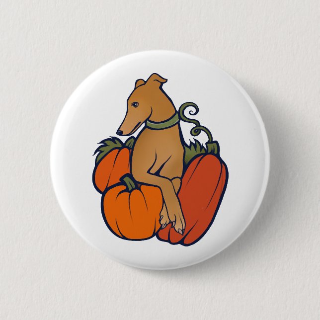 Halloween Greyhound Button (Vorderseite)