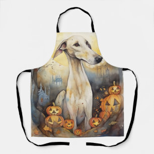 Halloween Greyhound mit Pumpkins Beängstigend Schürze