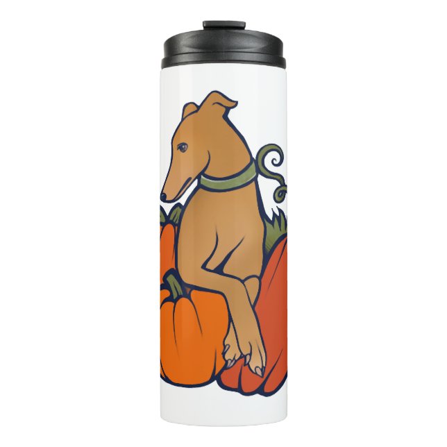 Halloween Greyhound Thermosbecher (Vorderseite)