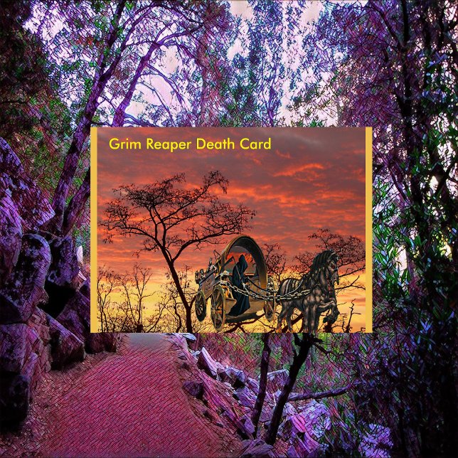 Halloween Grim-Sensenmann auf Pferderobe Karte (Grim Reaper Death Card)