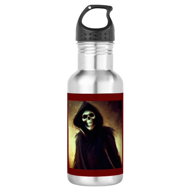 Halloween - Grimischer Sensenmann 2 Edelstahlflasche (Vorderseite)