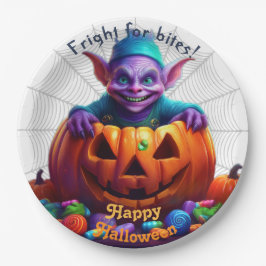 Halloween Grimlin mit Trick oder Treat Candy Pappteller