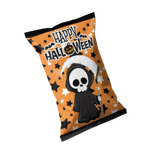 Halloween Grimm Chipstüten-Einwickler Partygeschen Notizblock