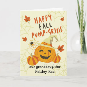 Halloween Grin für Großtochter Niedlich Pumpkin Karte