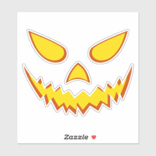 Halloween Grinning Face Kürbislaterne Pumpkin Aufkleber