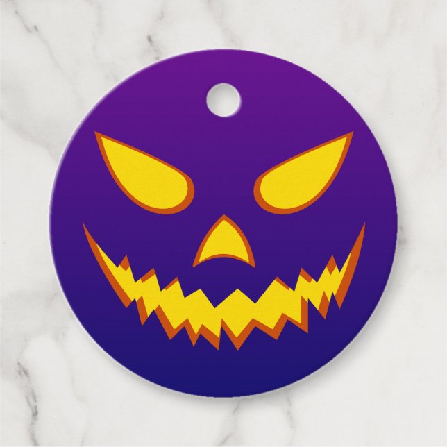 Halloween Grinning Face Kürbislaterne Pumpkin Geschenkanhänger (Vorderseite)
