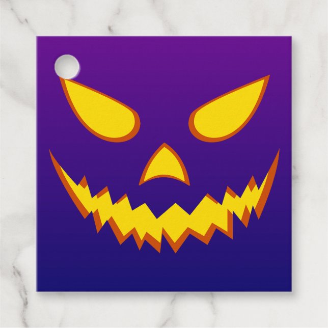 Halloween Grinning Face Kürbislaterne Pumpkin Geschenkanhänger (Vorderseite)