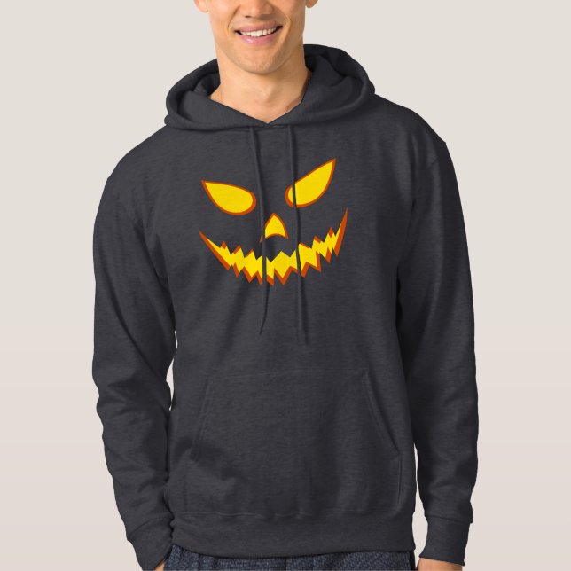 Halloween Grinning Face Kürbislaterne Pumpkin Hoodie (Vorderseite)