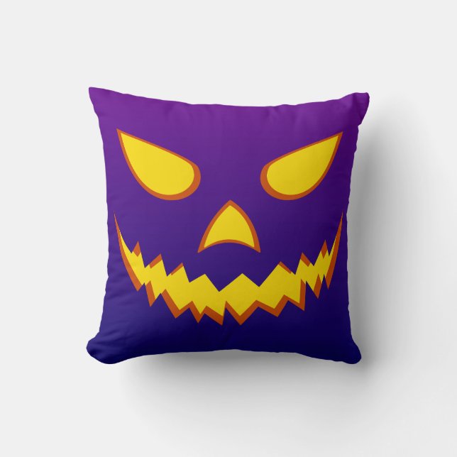 Halloween Grinning Face Kürbislaterne Pumpkin Kissen (Vorderseite)