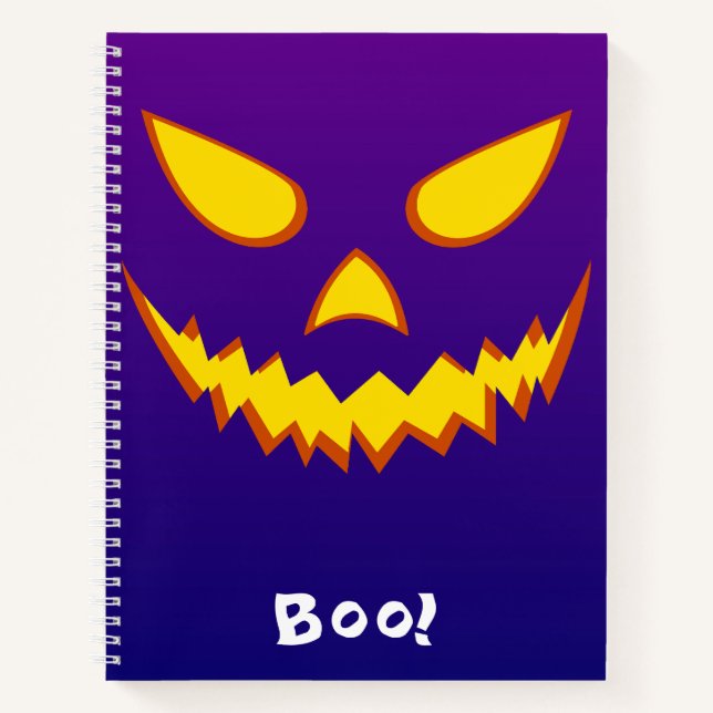 Halloween Grinning Face Kürbislaterne Pumpkin Notizbuch (Vorderseite)