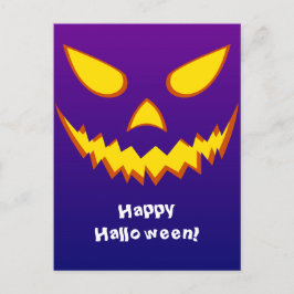 Halloween Grinning Face Kürbislaterne Pumpkin Postkarte