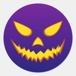 Halloween Grinning Face Kürbislaterne Pumpkin Runder Aufkleber