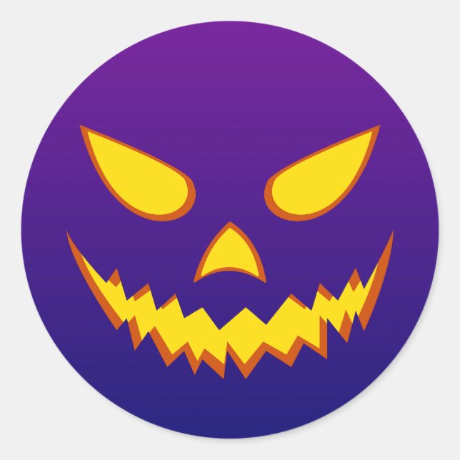 Halloween Grinning Face Kürbislaterne Pumpkin Runder Aufkleber (Vorderseite)