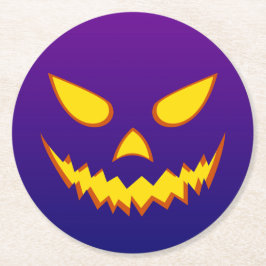 Halloween Grinning Face Kürbislaterne Pumpkin Runder Pappuntersetzer