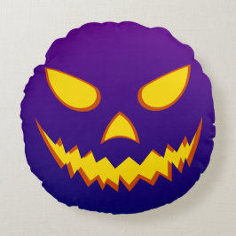 Halloween Grinning Face Kürbislaterne Pumpkin Rundes Kissen